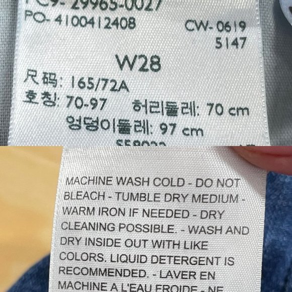 Levi Mid Length Short Womens Sz 28 / 6 Cuffed Hem Red Blank Tab Med Wash - Picture 11 of 12